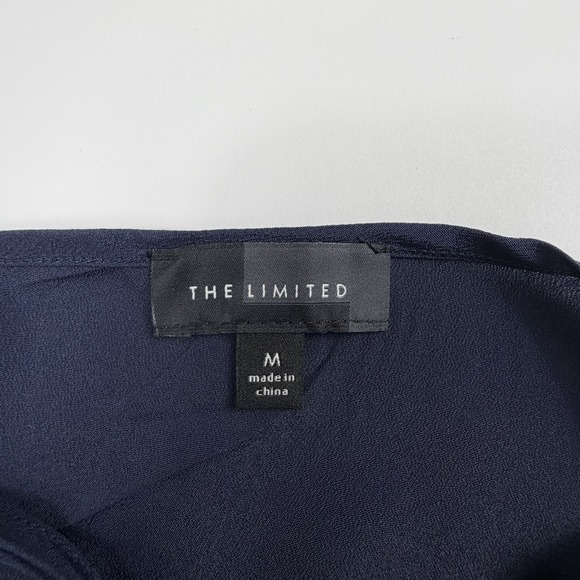 The Limited Navy Blue Sheer Mesh Trim Camisole Top Adjustable Straps Medium - Picture 2 of 8